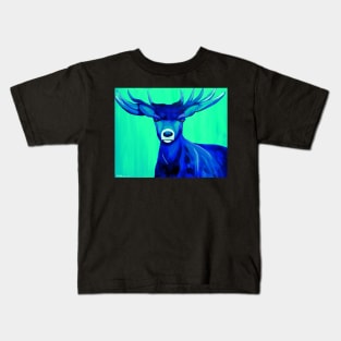 Aqua stag deer art Kids T-Shirt